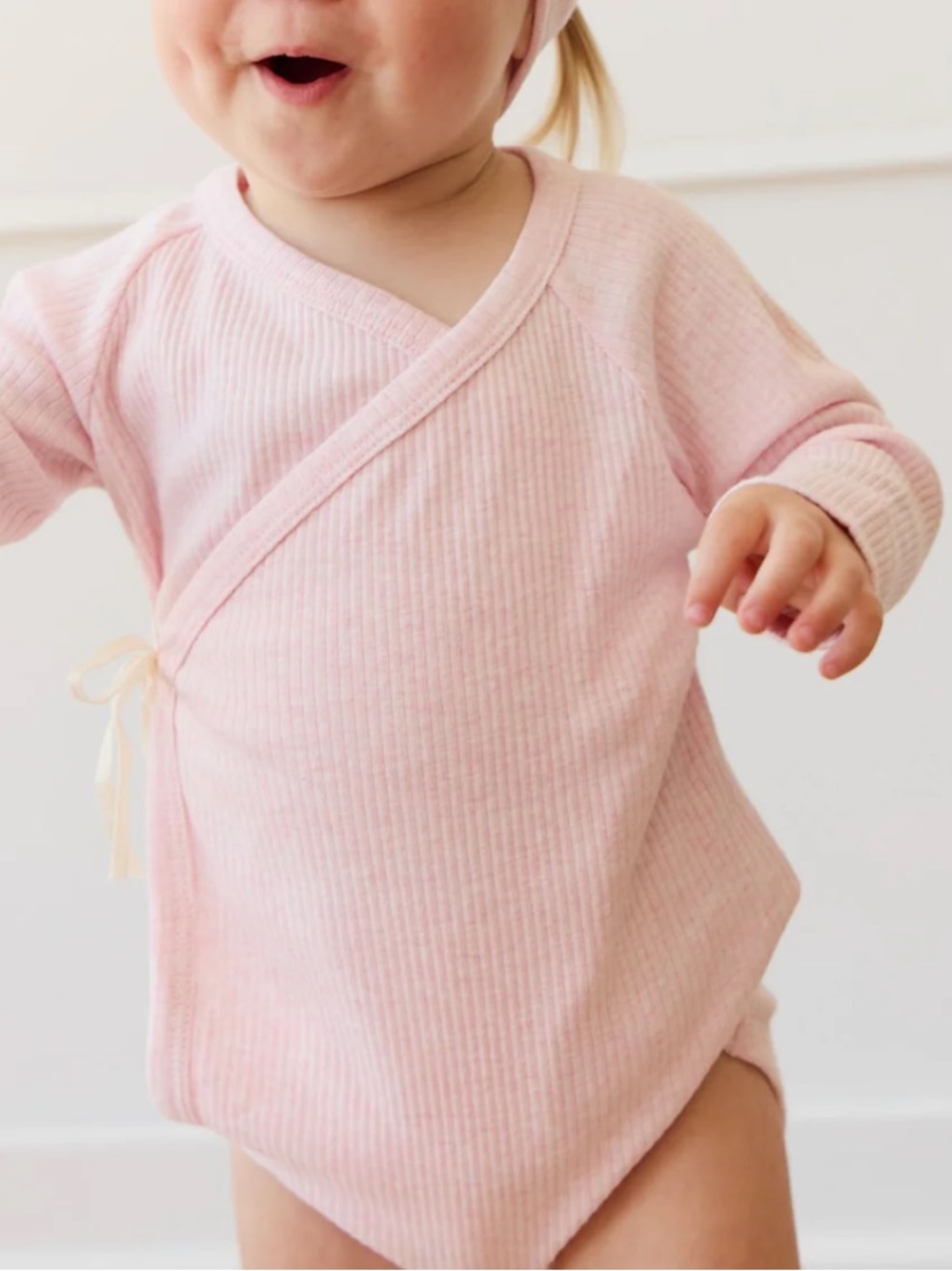 NWT Jamie Kay Organic Cotton Modal Marina Long Sleeve Bodysuit- Chalk Marle